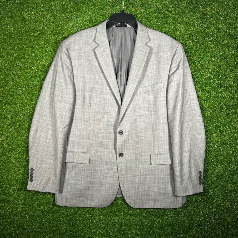 Egara Mens Slim Fit Two‎ Button Blazer Jacket Gray 44L Professional Career